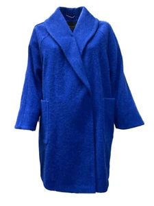 Marina Rinaldi Damen Mantel blau Terminal Alpaka Mischung Neu mit Etikett - Bild 1 von 3