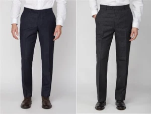 VARTEKS BNWT STUNNING CLASSIC WOOL BLEND NAVY- GREY PINSTRIPE TROUSERS 32-64"