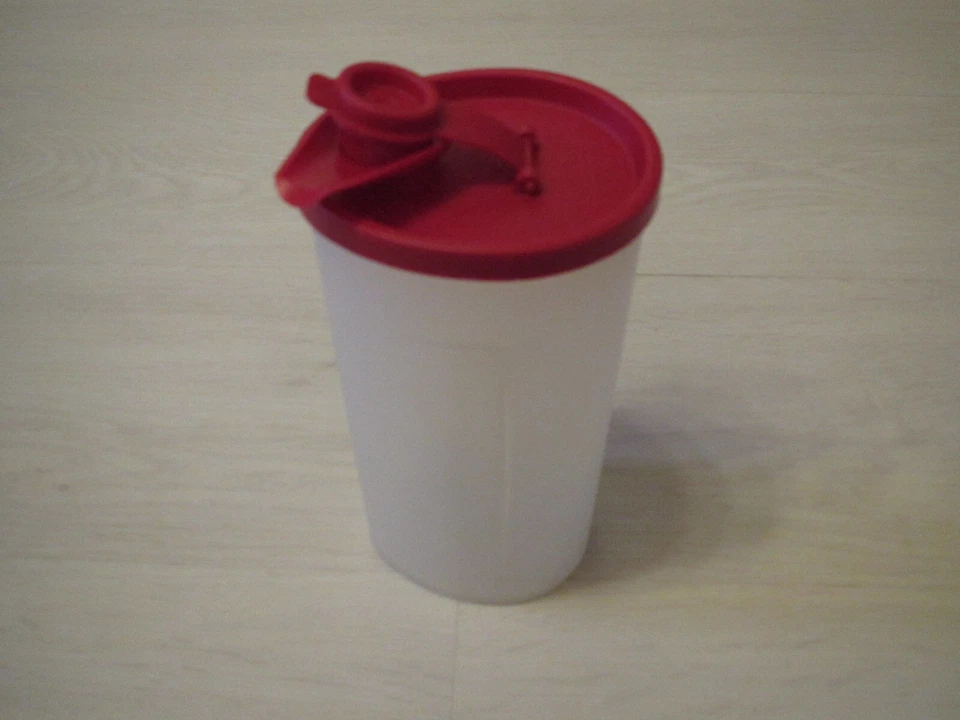 Tupper Ölprinz ovaler Essig Öl Behälter mit Ausgießöffnung transparent-rot - Bild 1 von 1