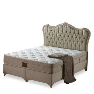 Polsterbett Serra Set Beige mit Orthopädischer Matratze - Bild 1 von 8