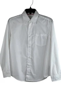 French Toast School Uniform Boys Button Down Long Sleeve White Shirt SZ 14 - Picture 1 of 9