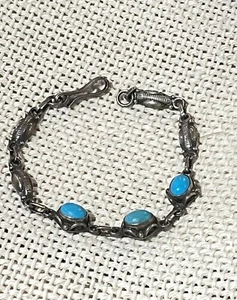 Handmade 925 sterling silver genuine turquoise bracelet, Turquoise bracelet - Bild 1 von 6
