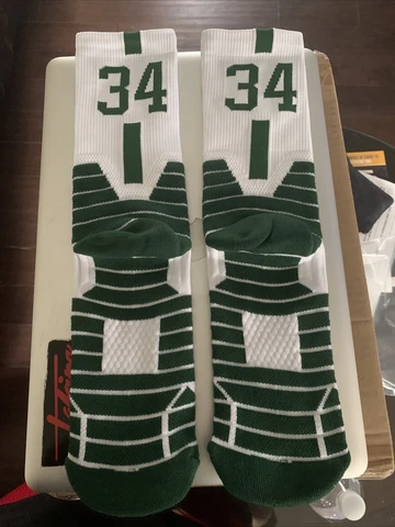 Giannis Antetokounmpo #34 White Socks Large Brand New Nba Cover