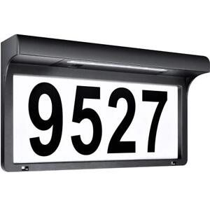 Leidrail House Numbers Solar Powered Address Sign LED Illuminated Outdoor Metal