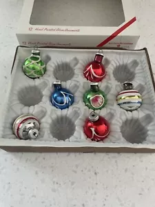 Vintage Hand Painted Glass Ornaments Set of 7 Holiday Christmas - Picture 1 of 3