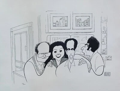 AL HIRSCHFELD SEINFELD CAST FINALE Plate Signed Limited Edition Lithograph Art - Image 1 of 4