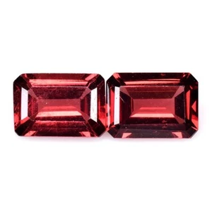 2.30 Ct & 7X5X3 mm _ FIRE RED NATURAL ALMANDINE GARNET OCTAGON 2Pc's GEMSTONES - Imagen 1 de 12