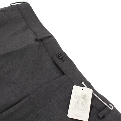 Belvest NWT Flat Front Dress Pants Size 60 44 US Solid Gray 100% Wool - Image 1 of 4