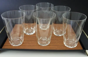 6 edle Wassergläser Saft Becher dünnwandig Linien Schliff Gravur Art Deco 230 ml - Bild 1 von 8