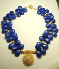Royal Blue Teardrop Howlite Statement Necklace & Fancy Beads handcrafted Jewelry
