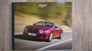 Bentley Continental 6.0 W12 GT Speed Coupe Convertible UK Hardback Brochure 2013 - Picture 1 of 5