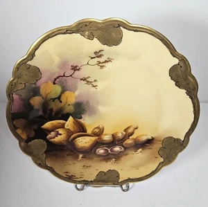 Antique Limoges Pickard Handpainted Nut Plate Signed J. Vokral - Picture 1 of 4