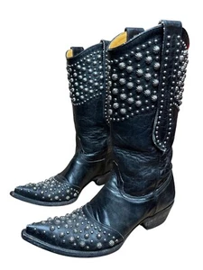 Old Gringo Leather Boot Black Leigh Anne Size 9B Studded Women - Picture 1 of 9