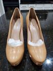 Nine West Nude Women's Patent Leather Closed Toe High Heeled Shoes Size 8.5 M