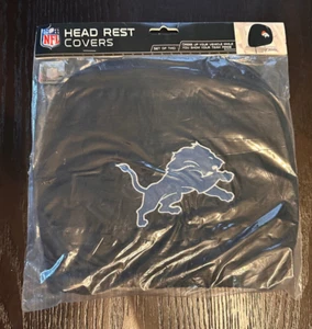 Sale! NFL Detroit Lions Set of 2 Embroidered Head Rest Covers WH - Picture 1 of 1
