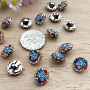 12pcs x14mm Metal Button 2 holes Blue Sewing Buttons Scrapbook Buttons knitting - Picture 1 of 3