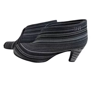 NWOT UNITED NUDE GREY BLACK FOLD STRIPED TEXTILE HEELED BOOTIES - 38 (7.5) - Picture 1 of 10