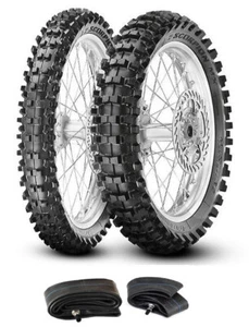 PIRELLI SCORPION MX32 Mid-Soft 90/100-21 & 110/90-19 +TUBES TIRE SET HUSQVARNA - Picture 1 of 4