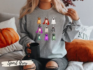 Pug Halloween Sweatshirt, Pug Costume Sweatshirt,Pug, Pug Sweatshirt, Halloween - Picture 1 of 44