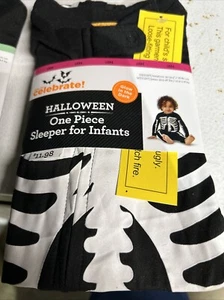 NWT HALLOWEEN 1 pc GLOW IN THE DARK Sleeper Pajamas Choose Sz 6-9 m/ 18 m - Picture 1 of 3