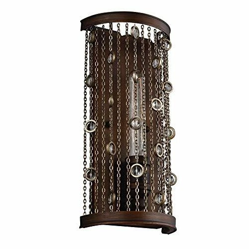 Iluminación de cristal Feiss Colorado Springs, bronce, 1 luz (7"W x 14"H) 60 vatios Foto 1 de 1