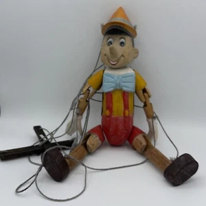 Vintage Pinocchio Holz Marionette handgefertigte tanzende Seile 15" - Bild 1 von 9