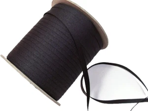 Black Twill Tape Ribbon 1/4 inch wide x 10 yards, Schiff Polyester Ribbon, Bn23 - Picture 1 of 3