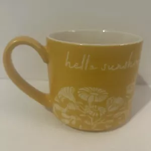 Tazza da tè caffè gialla "Hello Sunshine" manico gres soglia 15 oz - Foto 1 di 18