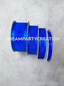 ROYAL BLUE Organza SATIN EDGE Sheer Ribbon 100% nylon Choose Size & Yardage - Picture 1 of 1