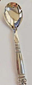 1 GEORG JENSEN ACORN 8 1/2" SALAD HH SERVING SPOON POLISHED GORGEOUS EXCELLENT - Picture 1 of 5