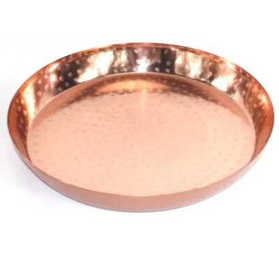 XXL DEKOSCHALE / TABLETT Ø 35 cm Gold Serviertablett Kupfer Tablett Schale Korb - Bild 1 von 4