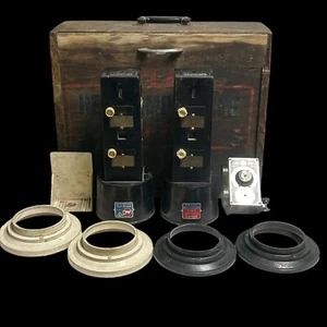 Vintage Atlas Headlamp Aiming Service Kit With Original Wooden Box Case - Picture 1 of 24