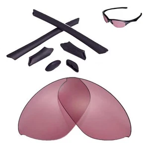 Kit de lentes Walleva rosa no polarizadas y goma negra para media chaqueta Oakley - Imagen 1 de 5