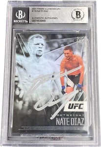 NATE DIAZ SIGNED 2021 PANINI CHRONICLES ILLUSIONS UFC CARD #176 BECKETT BAS  - Picture 1 of 1