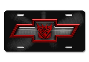 Chevrolet ART Pajarita Transformers Decepticon Aluminio Coche Placa Rojo - Imagen 1 de 3