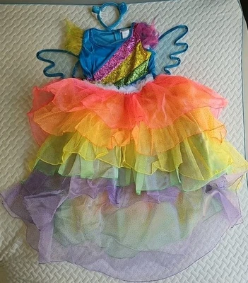 Chasing Fireflies Rainbow Dash Costume 8 My Little Pony Dress Wing Tail Headband - Image 1 of 4