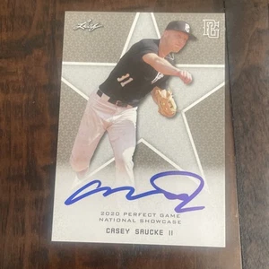 CASEY SAUCKE II 2020 LEAF PERFECT GAME NATIONAL SHOWCASE RC #23 AUTO SIGNED IP - Picture 1 of 6