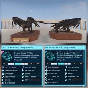 TOP GRIFFIN BLACK ID79 BABY PAIR ARK ASCENDED PVE OFFICIAL PC/XBOX/PS5 - Picture 1 of 4