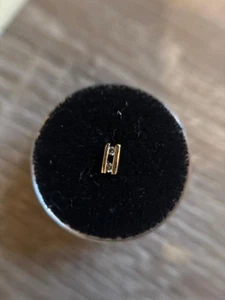 14K Yellow Gold Nail Charm Stud with Marquise Cubic Diamond in a Charm with Post - Picture 1 of 2