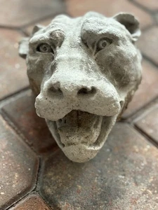 Antique Solid Concrete Lioness Lion Cougar Panther Head ~ garden decor - Picture 1 of 5