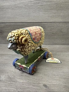 Jim Shore Wooly Ram Figur auf Rädern Schaf Heartwood Creek Vintage 2007 Enesco - Bild 1 von 15