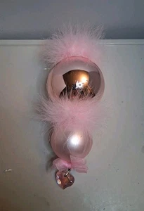 handgefertigter rosa Feder Weihnachtsschmuck - Bild 1 von 3