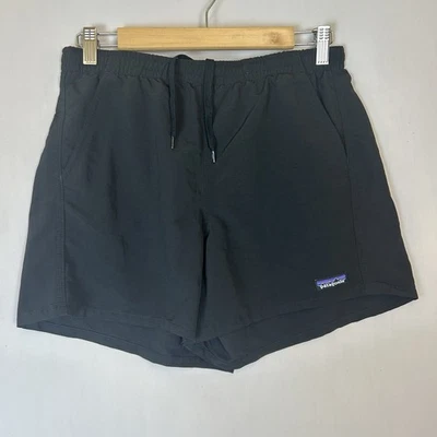 Pantalones Cortos Patagonia Para Mujer Medianos Negros Bolsillos con Cremallera Cordón Cintura Elástica Foto 1 de 4