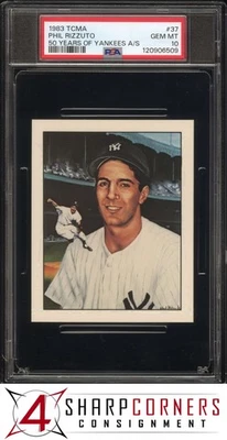 1983 TCMA 50 YEARS OF YANKEES ALL-STARS #37 PHIL RIZZUTO HOF POP 1 PSA 10 - Imagem 1 de 2