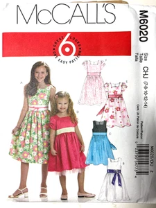 Mädchen Schnittmuster Kleid Oberteil Hose McCall's 6020 Größe 7-14 Neu ungeschnitten - Bild 1 von 2