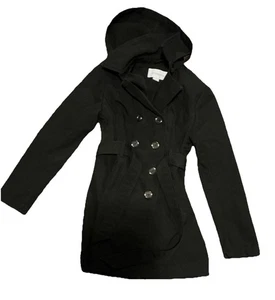 Liz Claiborne Midweight Peacoat with Hood Black Size XS - Picture 1 of 5