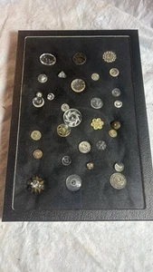 “Vintage Glass Buttons Lot – Victorian / Art Deco – Clear, Cut, Pressed – 30pc - Picture 1 of 5