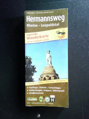 Falt-Wanderkarte 'Hermannsweg' (Teutoburger Wald) neuwertig - Image 1 of 2