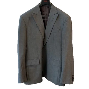 Spurr Men’s Grey Two Button Suit Jacket & Pants Set 44R W37 Inseam 36 NWOT - Picture 1 of 17
