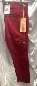 Dickies mens dark / brick red double knee skinny fit work pants sizes 30-34 new - Picture 1 of 1